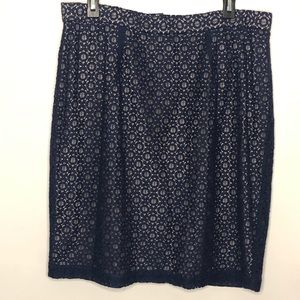 Styled by Joe Zee Pencil Skirt Navy Blue Size 16